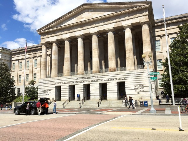 Columned exterior of the National Portrait Gallery in Washington, D.C.