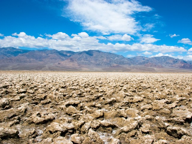 Rugged landscape of the Devil's Golf Course in Death Valley, California