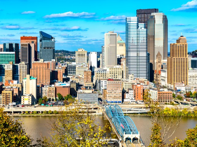 Aerial view of downtown Pittsburgh, Pennsylvania 