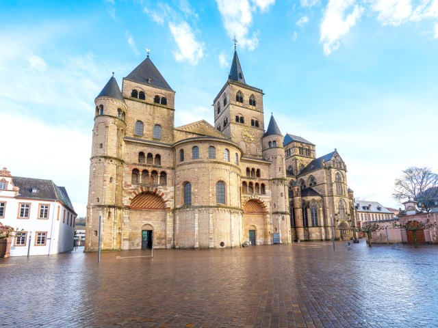 Cathedral of St. Peter facing square in Trier, Germany