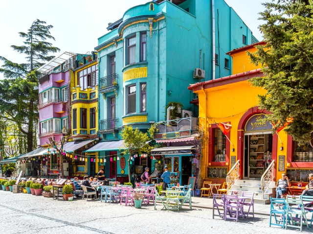 Colorful buildings in Istanbul, Turkey