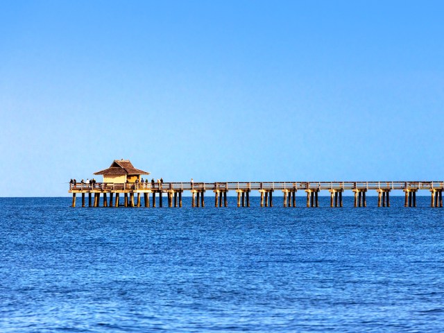 Pier off the coastline of Collier County, Florida