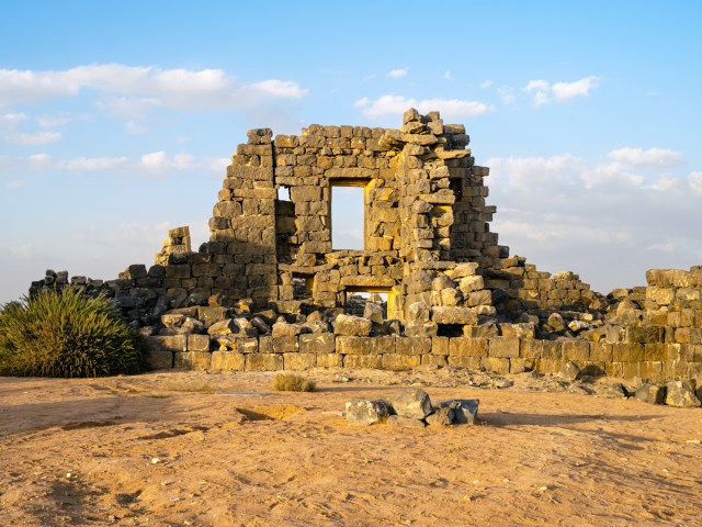 Stone ruins at Umm Al-Jimāl World Heritage Site in Jordan