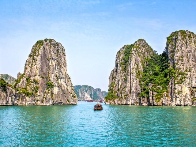 Karst monoliths in Halong Bay, Vietnam