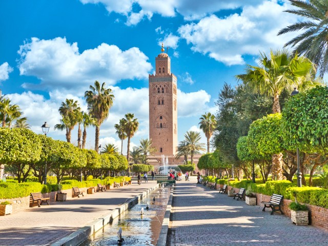 Urban park in Marrakech, Morocco