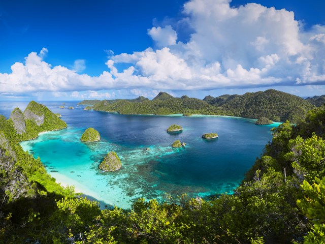 Panorama Marine Reserve in New Guinea, seen from above