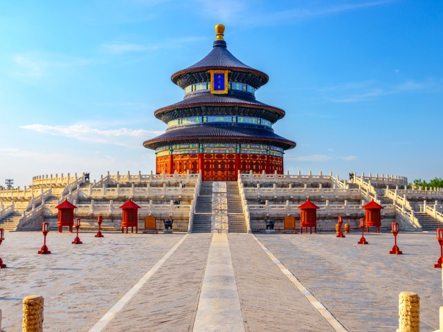 Steps leading to the Temple of Heaven in Beijing, China