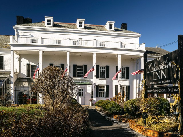 Exterior of Beekman Arms Delamater Inn in Rhinebeck, New York