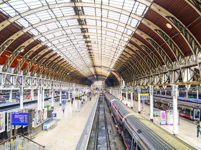 Light-filled platforms at London Paddington Station