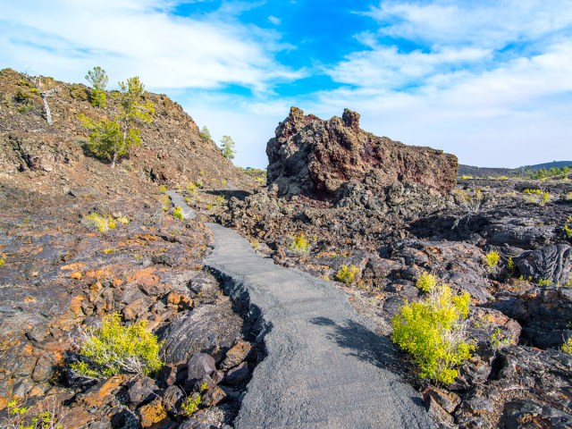 Lunarlike landscape of Craters of the Moon National Monument in Idaho