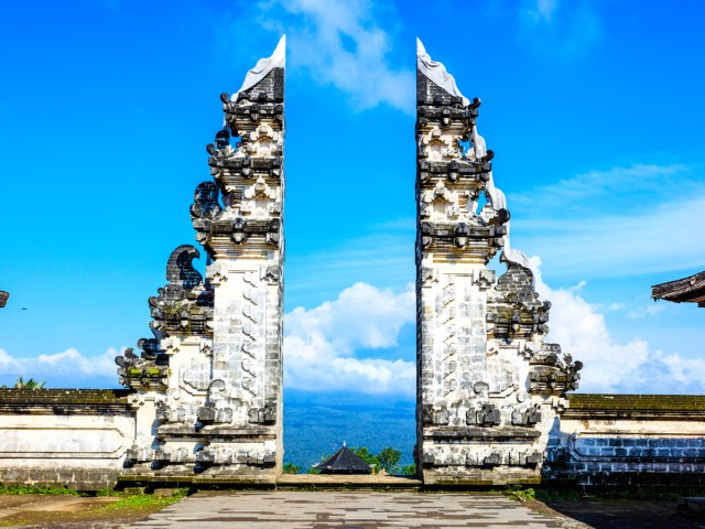 Gates of Pura Lempuyang Luhur temple in Indonesia