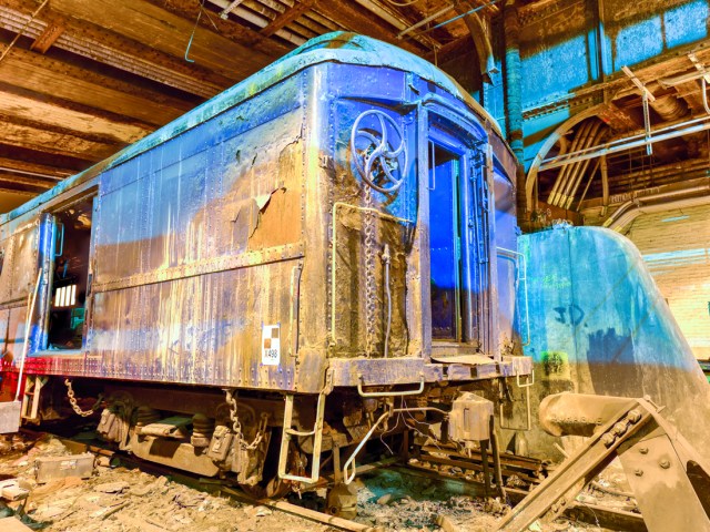 Decommissioned rail car on Track 61 underneath the Waldorf Astoria New York City hotel