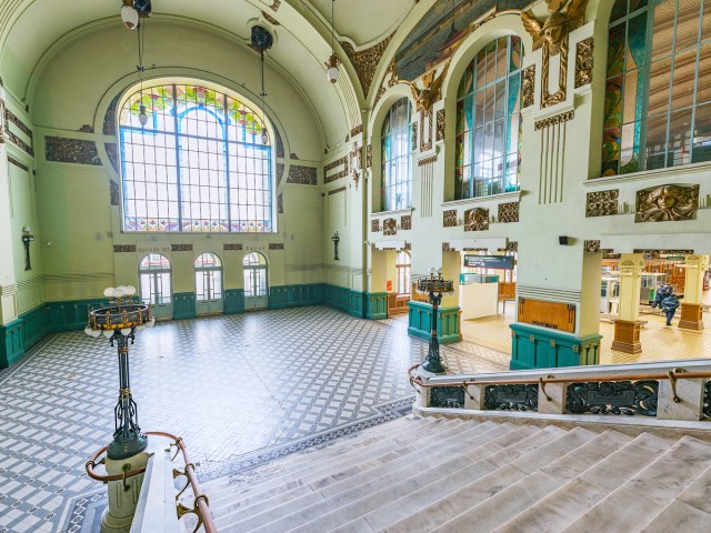 Interior of Vitebsky Railway Station in St. Petersburg, Russia