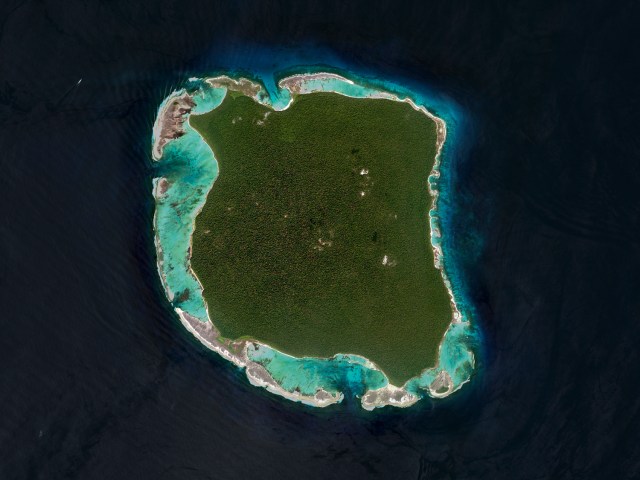 North Sentinel Island in India, seen from directly above