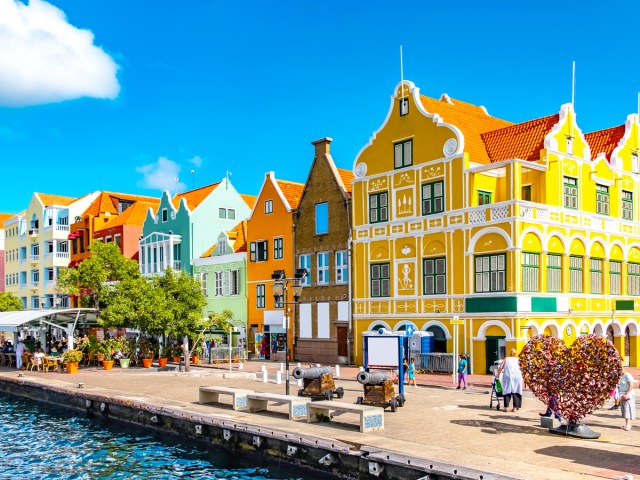 Colorful architecture along the waterfront in Willemstad, Curaçao