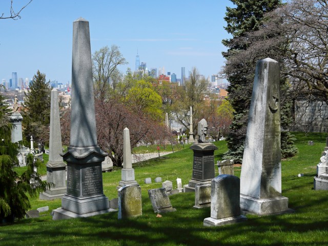 Tombstones at Green-Wood Cemetery in Brooklyn, New York