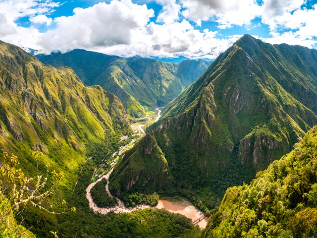 River running through the Andes mountains near Machu Picchu, Peru