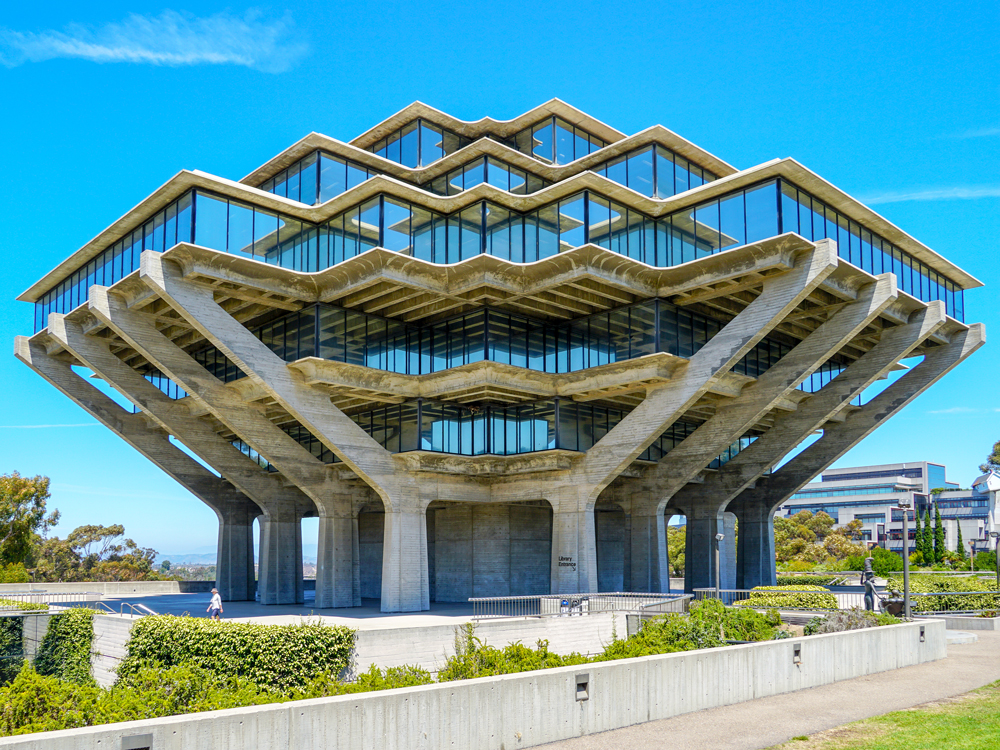 Brutalist-inspired Geisel Library at the University of California, San Diego