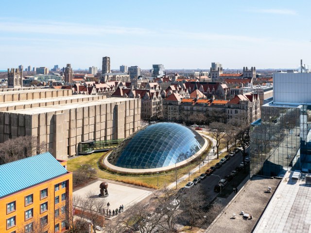 Aerial view of University of Chicago campus