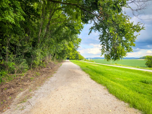 Empty trail in Katy Trail State Park, Missouri