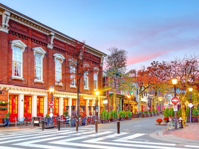 Empty street in Alexandria City, Virginia