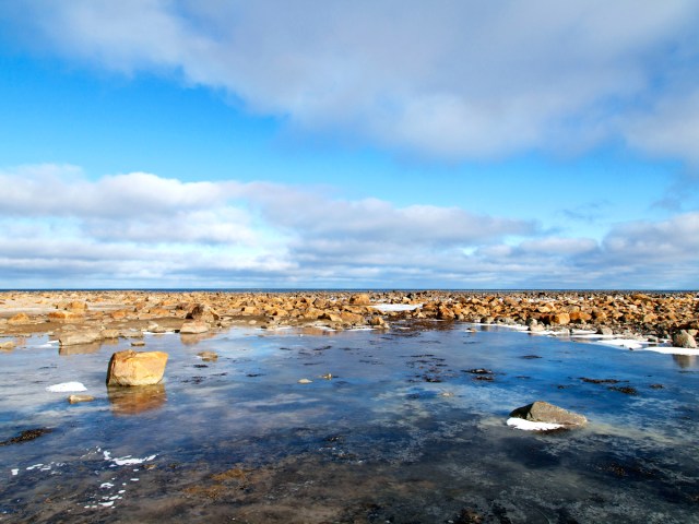 Rocky coastline of the Hudson Bay, Canada