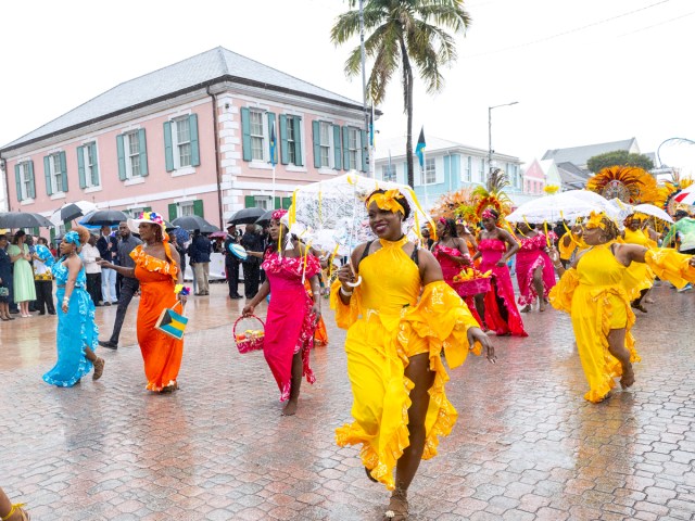 Holiday parade performers in Jamaica 