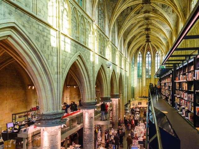 Boekhandel Dominicanen bookstore housed inside Gothic cathedral in Maastricht, The Netherlands