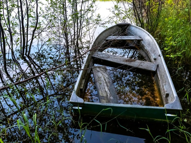 Abandoned rowboat on the Lost Peninsula, Michigan