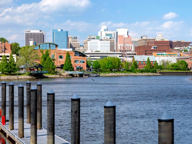 View of downtown Wilmington, Delaware, from dock