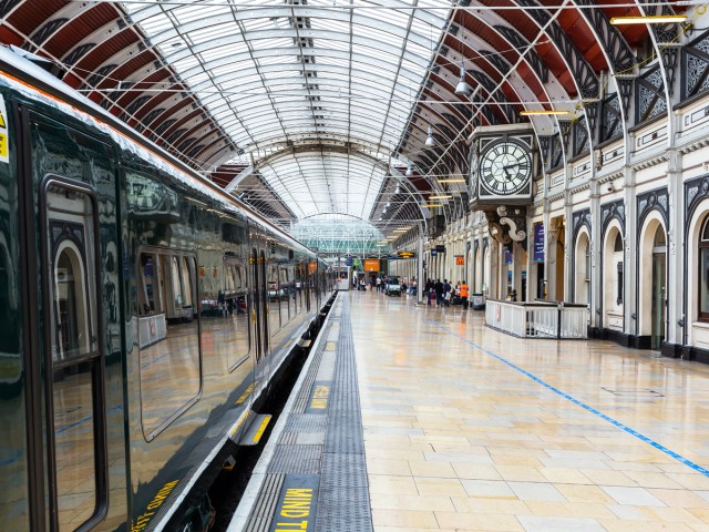 Train at platform in London Paddington station