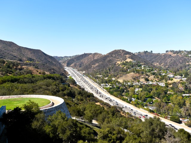 Aerial view of I-405 in Los Angeles, California