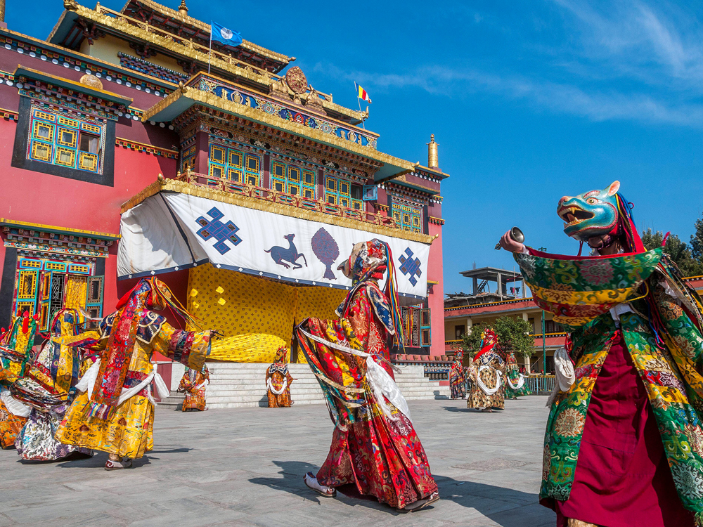 Tibetan Buddhist community celebrating Losar in Kathmandu, Nepal