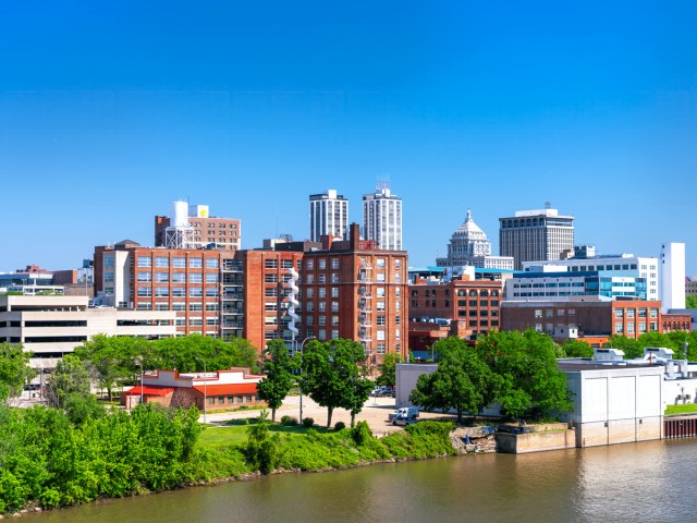 Aerial view of Peoria, Illinois