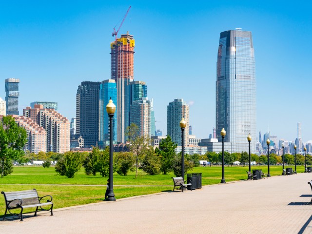 Liberty State Park with Jersey City skyline in background