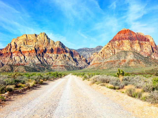 Dirt road through Red Rock Canyon near Las Vegas, Nevada