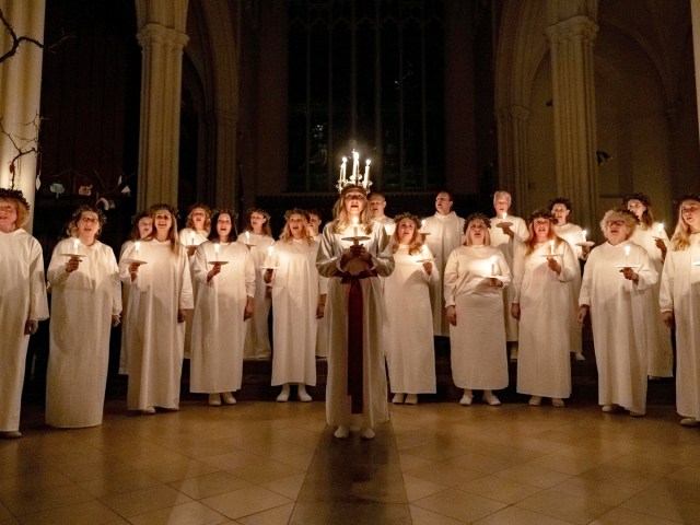 Choir singing for St. Lucia's Day