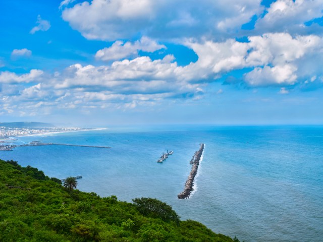 Aerial view of the Bay of Bengal