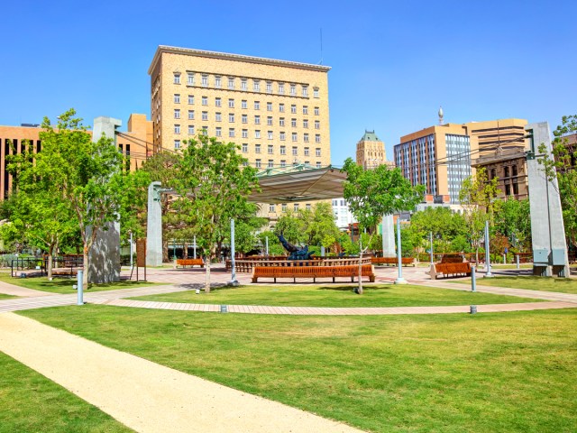 Park in downtown El Paso, Texas