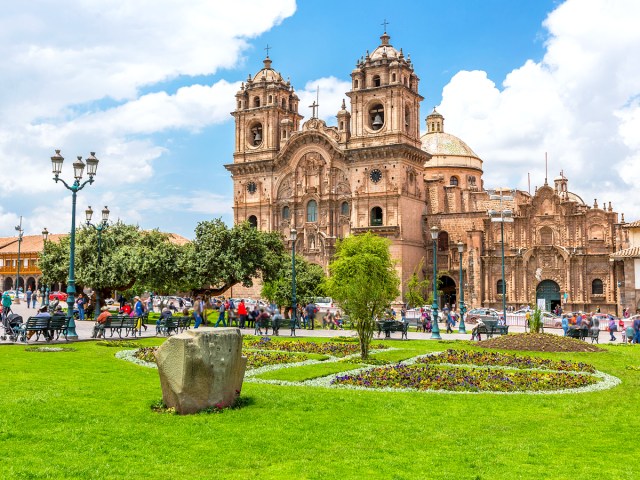 Public square and church in Cuzco, Peru