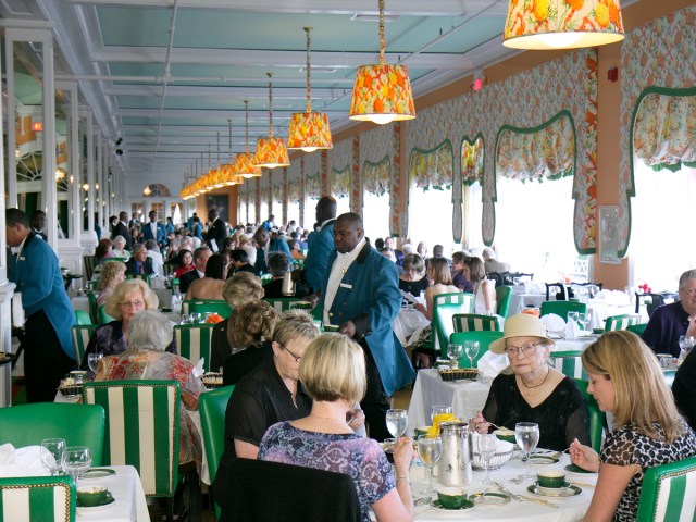 Diners at the Grand Hotel in Mackinac Island, Michigan 