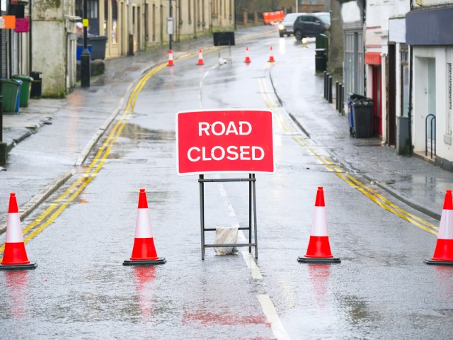 Road closure sign