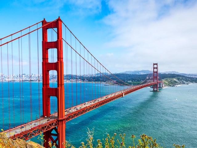 Golden Gate Bridge spanning San Francisco Bay