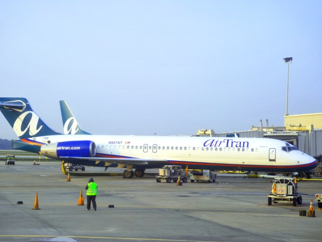 AirTran Boeing 717 parked at gate