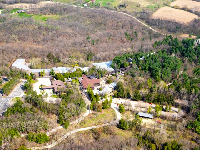 Aerial view of the House on the Rock in Spring Green, Wisconsin