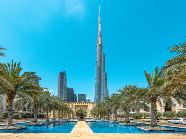 Burj Khalifa towering over Dubai skyline