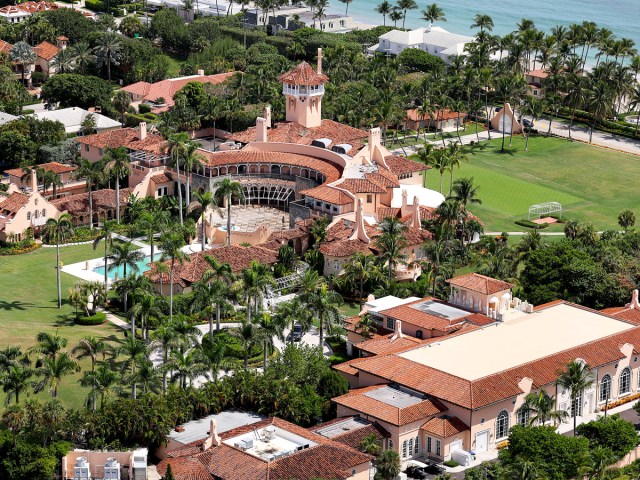 Aerial view of Mar-a-Lago estate in Palm Beach, Florida