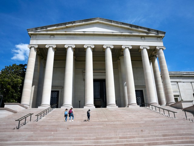 Steps leading to columned facade of the National Gallery of Art