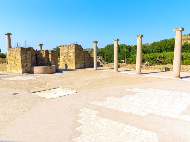 Courtyard of the Villa Romana del Casale in Sicily, Italy