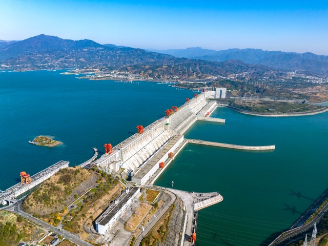 Aerial view of China's Three Gorges Dam